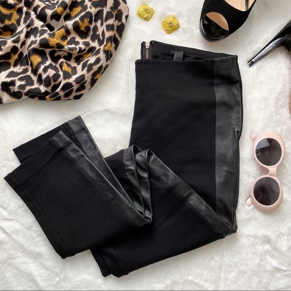 J. Crew Pants - J. Crew Leather Trimmed Dress Legging